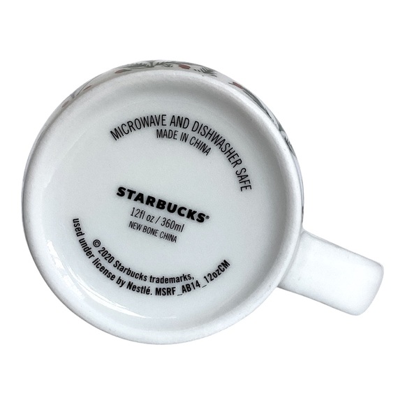 Starbucks 2020 Christmas Mermaid Holly Berry Garland Coffee Mug White Red Green - Picture 11 of 14